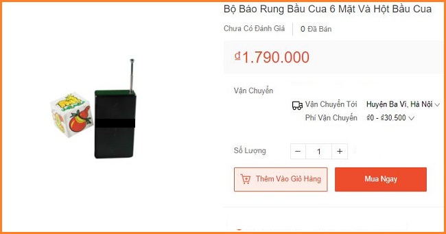 Giá thiết bị báo rung bầu cua Gia thiet bi bao rung bau cua