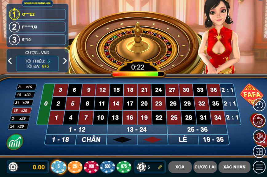 Cách chơi Fa fa Roulette Cach choi Fa fa Roulette