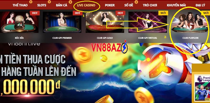 Cách chơi Playgon live casino tại Vn88 Cach choi Playgon live casino tai Vn88