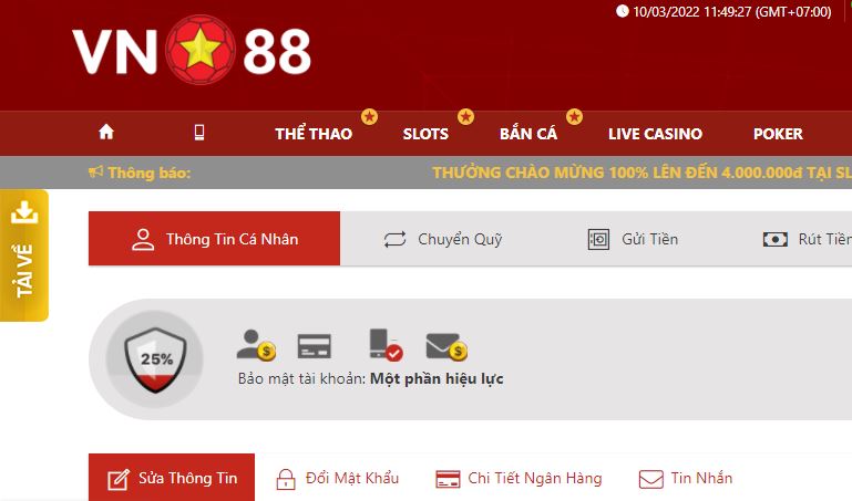 Cách xác minh tài khoản cá cược tại Vn88 Cach xac minh tai khoan ca cuoc tai Vn88