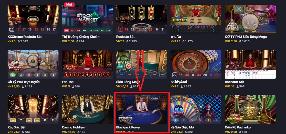 Cac bước chơi Blackjack Power Cach tham gia game Blackjack Power