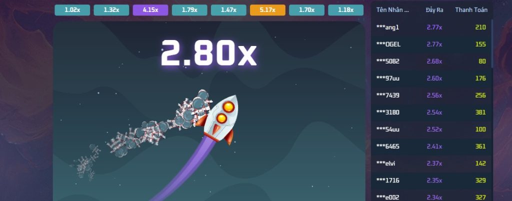 Đôi nét trò chơi Rocket Crash Vn88 Gioi thieu game Rocket Crash Vn88