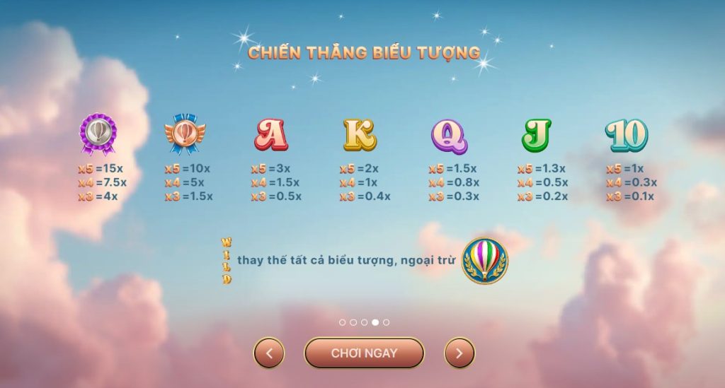 Bảng thưởng game Balloon Race Vn88 Ti le thuong Balloon Race Vn88