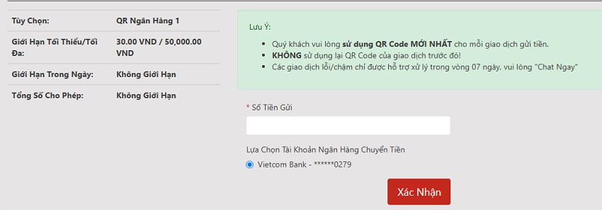 Chuyển tiền vào VN88 qua mã QR Nap tien VN88 qua ma QR