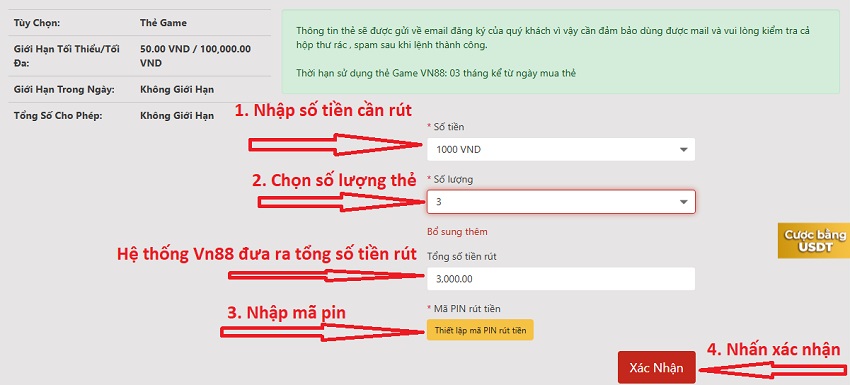 Rút tiền Vn88 bằng thẻ game Rut tien Vn88 qua the game